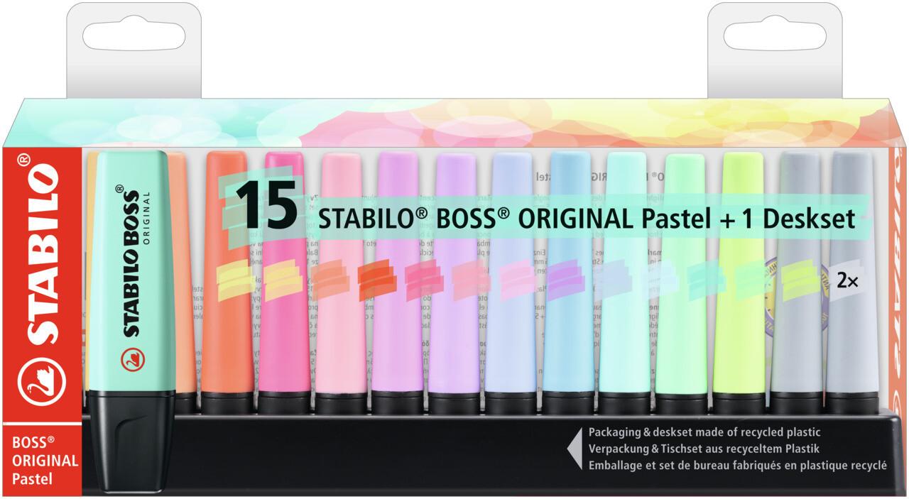 STABILO Textmarker BOSS® ORIGINAL Pastel 15er Set