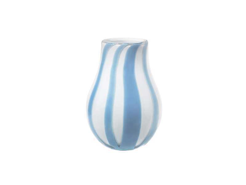 Broste copenhagen Vase 'Ada Stripe' Plein Air Light Blue