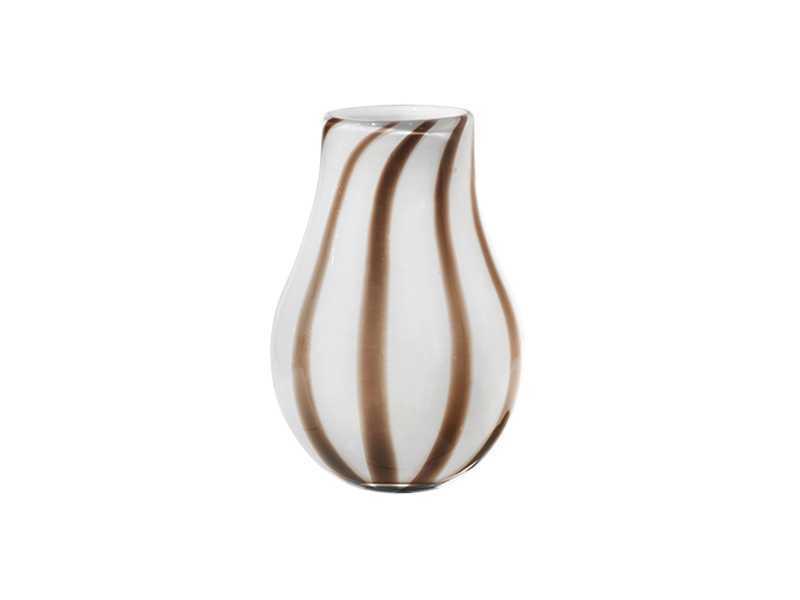 Broste copenhagen Vase 'Ada Stripe' Simply Taupe Warm Grey