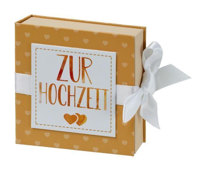 Geschenkschachtel mit Band 10 x 10 cm Zur Hochzeit