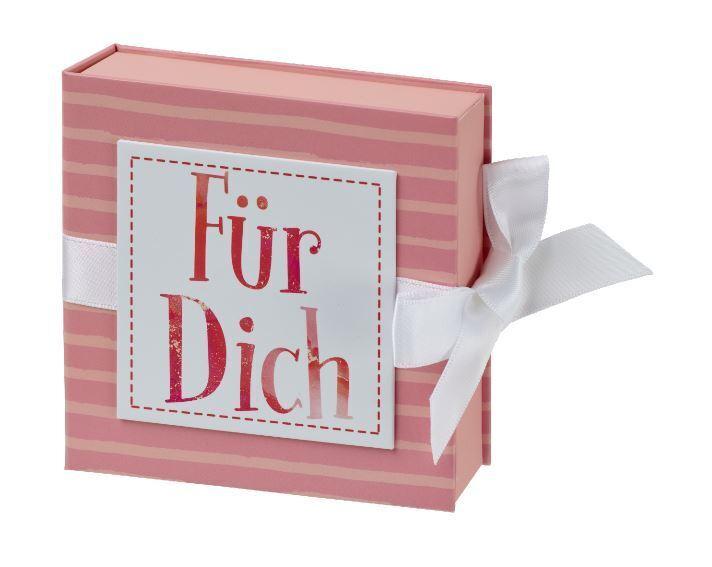 Geschenkschachtel mit Band 10 x 10 cm Für Dich