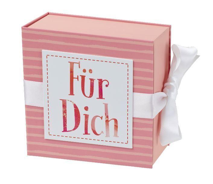 Geschenkschachtel mit Band 13 x 13 cm Für Dich