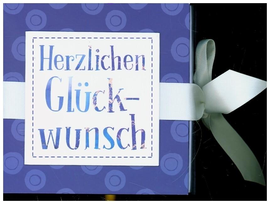 Geschenkschachtel mit Band 13 x 13 cm Herzlichen Glückwunsch