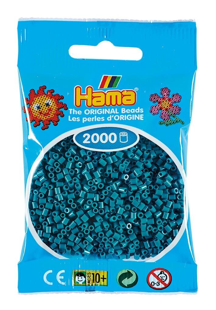 Hama 501-83 - Beutel mit Mini Bügelperlen Petrol, 2000 Stück