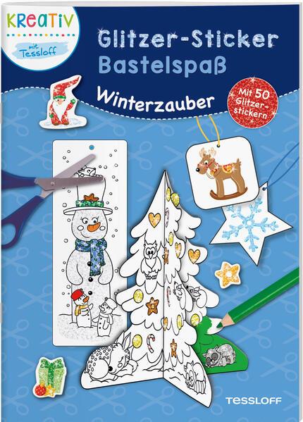 Glitzer-Sticker Bastelspaß. Winterzauber