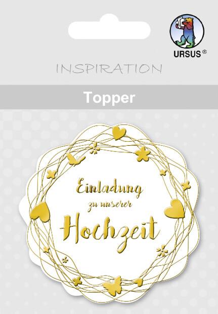 URSUS 8 Topper "Einladung zu unserer Hochzeit", weiß/gold