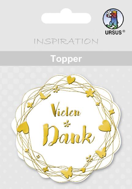 URSUS 8 Topper "Vielen Dank", weiß/gold