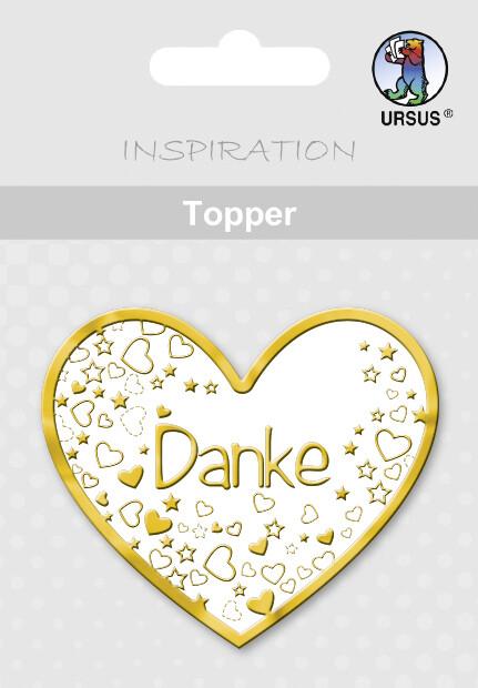 URSUS 8 Topper "Danke", weiß/gold