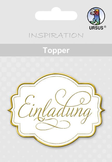 URSUS 8 Topper "Einladung", weiß/gold