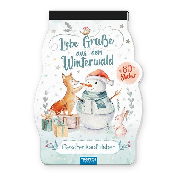 Trötsch Stickerblock Liebe Grüße aus dem Winterwald Geschenkaufkleber