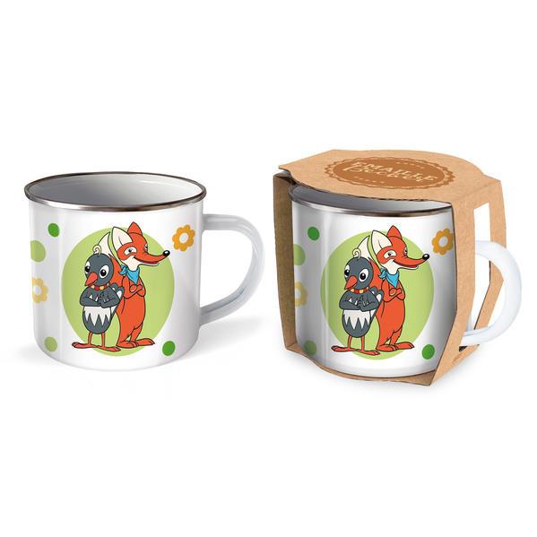 Trötsch Unser Sandmännchen Emaille Becher Tasse Fuchs und Elster