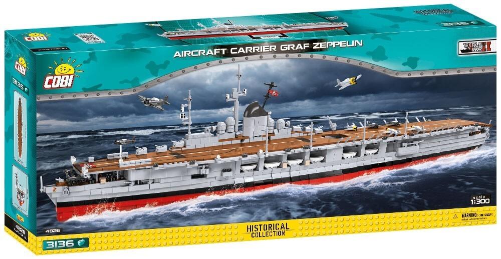 COBI Historical Collection 4826 - Graf Zeppelin Flugzeugträger WWII, 3136 Klemmbausteine, 1:300