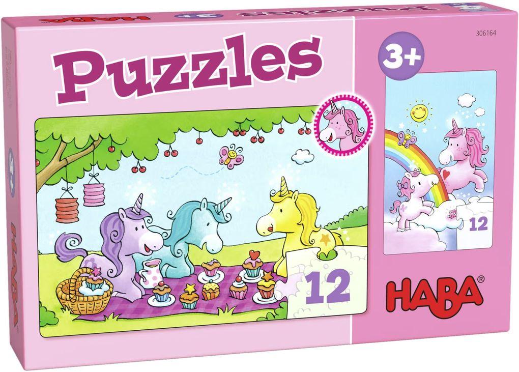 Puzzles Einhorn Glitzerglück - Rosalie & Friends. 2 x 12 Teile