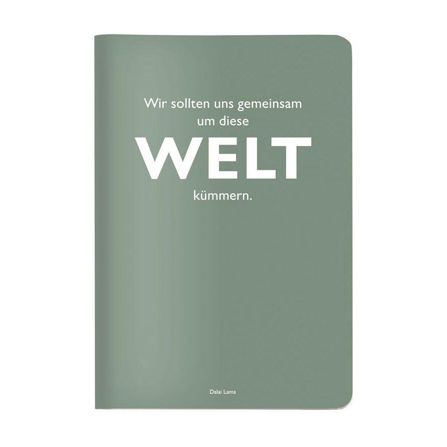 Heft A5 kariert, "Wir sollten uns gemeinsam um diese Welt kümmern." (Dalai Lama)