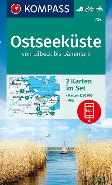 KOMPASS Wanderkarten-Set 724 Ostseeküste von Lübeck bis Dänemark (2 Karten) 1:50.000