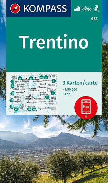 KOMPASS Wanderkarten-Set 683 Trentino (3 Karten) 1:50.000