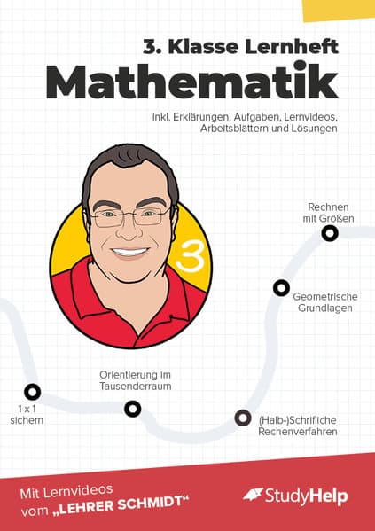 3. Klasse Mathematik Lernheft mit Lernvideos von Lehrer Schmidt