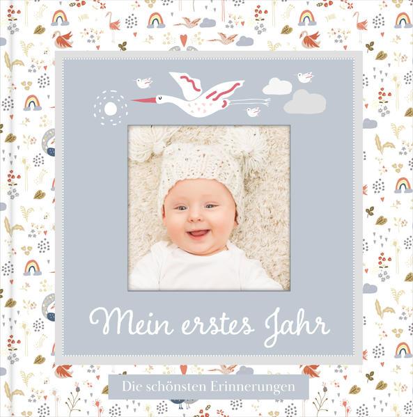 Babyalbum mit Fensterausschnitt für das 1. Lebensjahr zum Eintragen der schönsten Momente und Erinnerungen mit Platz für Fotos | genderneutral für Jungen und Mädchen