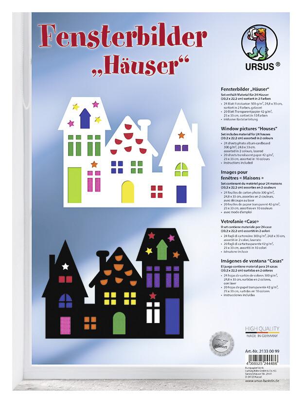 URSUS Kinder-Bastelsets Fensterbilder Häuser