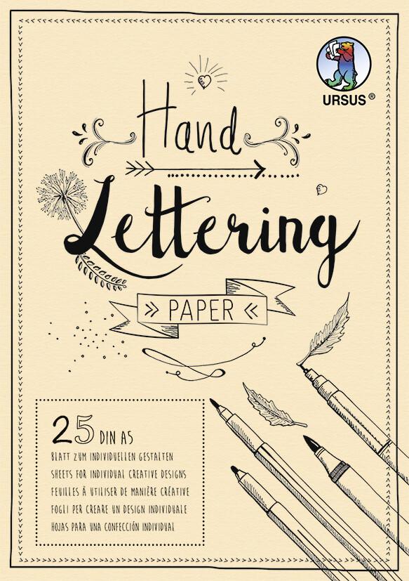 URSUS Basispapiere / Zeichen & Künstlerbedarf Handlettering-Block/Tonkarton 210 g/m², DIN A5, 25 Blatt, Farbe Creme