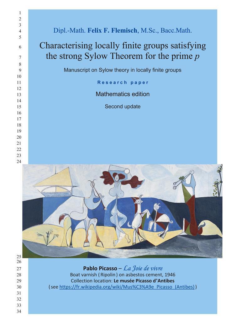 Characterising locally finite groups satisfying the strong Sylow Theorem for the prime p