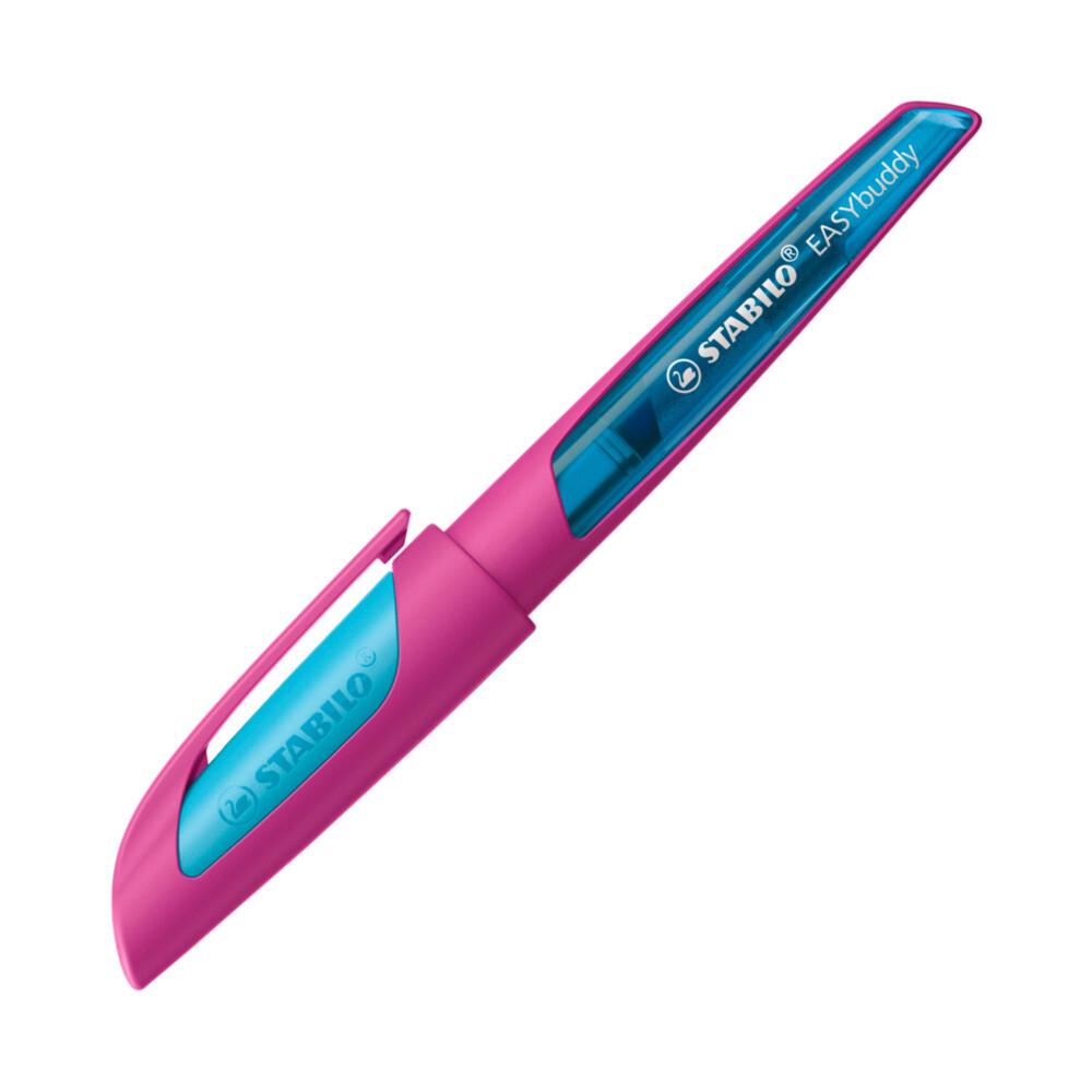 Schulfüller mit Anfänger-Feder L - STABILO EASYbuddy FRESH EDITION in pink/hellblau - Schreibfarbe b