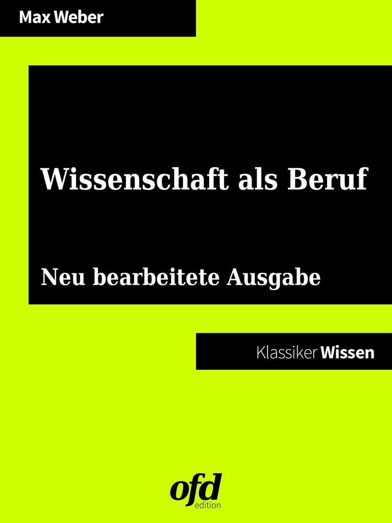 Wissenschaft als Beruf