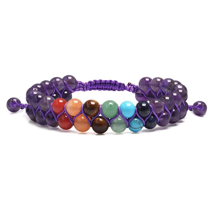 Armband "Chakra" Amethyst- und Chakra Edelsteine