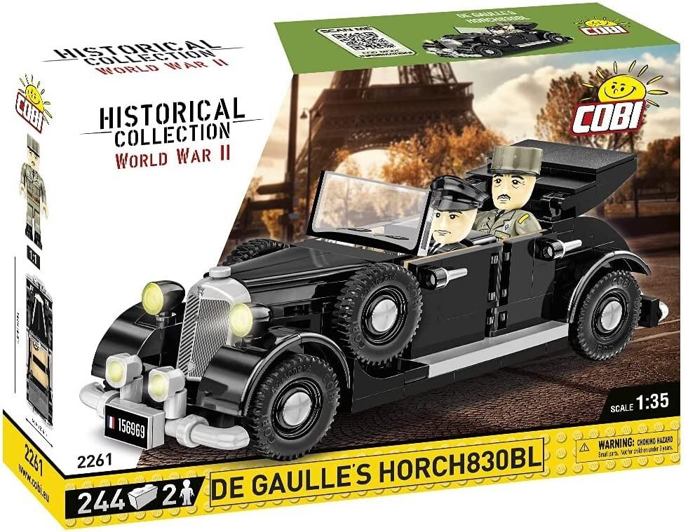 COBI Historical Collection 2261 - De Gaulle's Horch 830BL, 244 Klemmbausteine, 2 Figuren