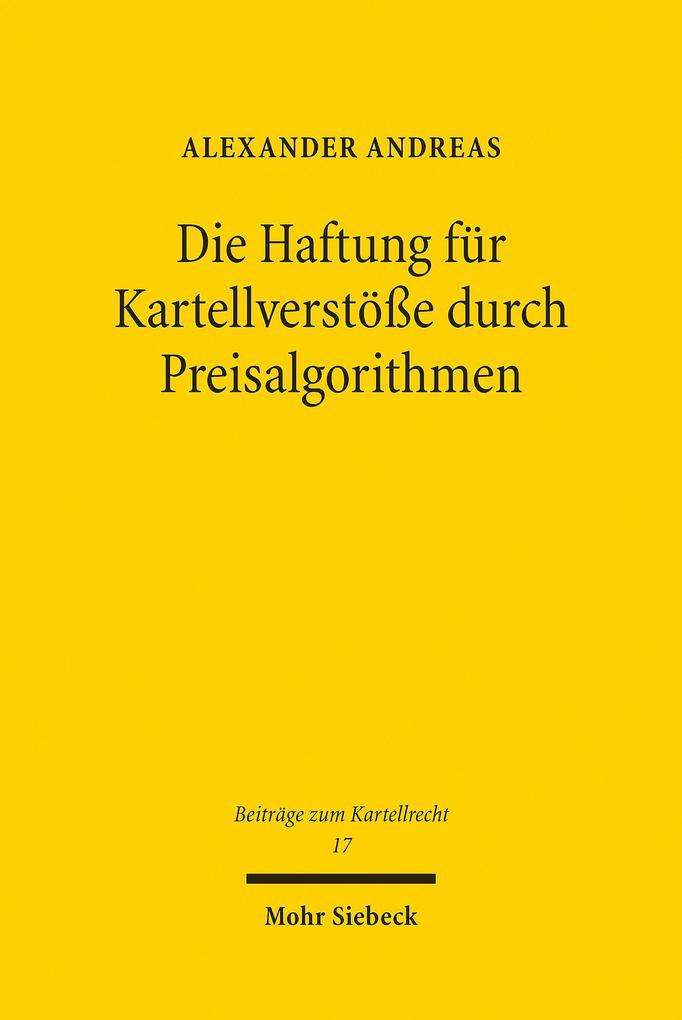 Die Haftung für Kartellverstöße durch Preisalgorithmen