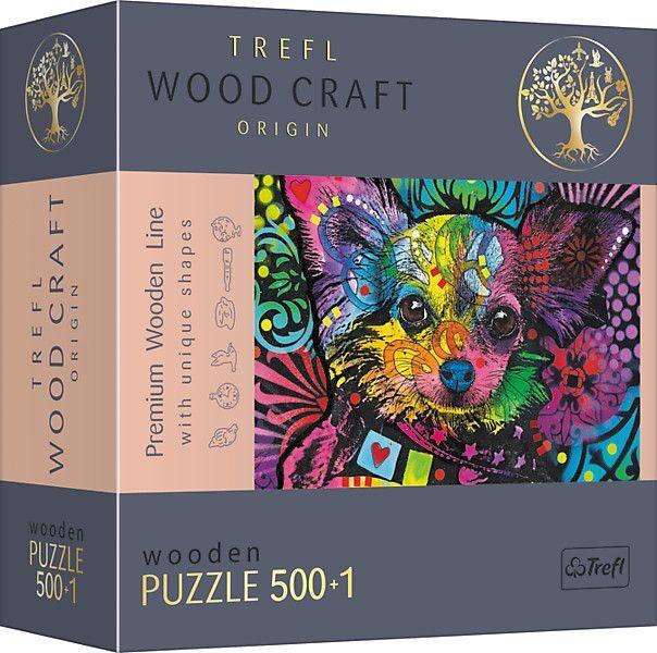 Trefl - Holzpuzzle 500+1 - Bunte Welpen