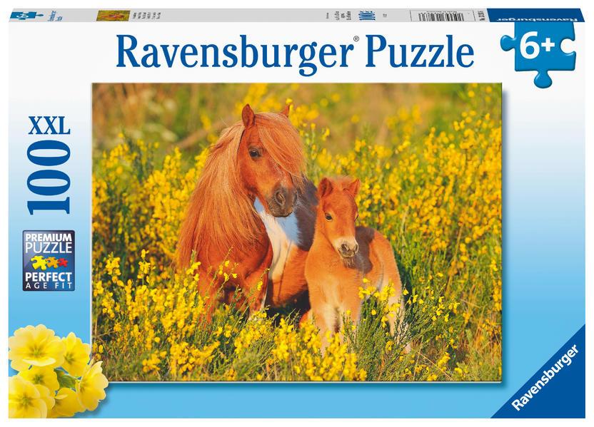 Ravensburger Kinderpuzzle - Shetlandponys - 100 Teile Puzzle für Kinder ab 6 Jahren