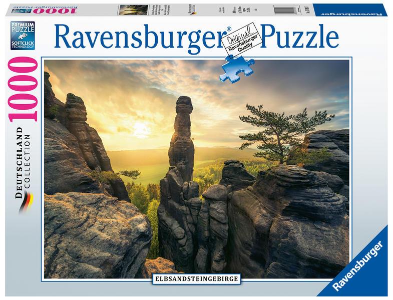 Ravensburger Puzzle 17093 Erleuchtung - Elbsandsteingebirge Deutschland Collection 1000 Teile Puzzle