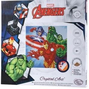 Craft Buddy CAK-MCU940M - Crystal Art Canvas Kit, Marvel Superheros, 30x30 cm, Diamond Painting, Keilrahmen-Set