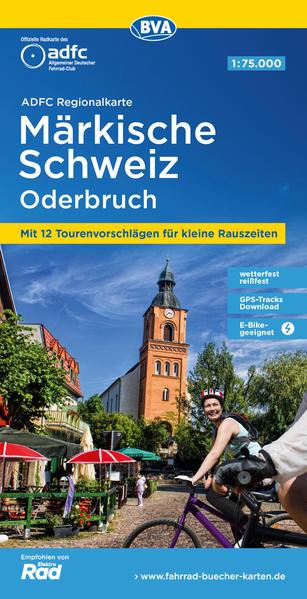 ADFC-Regionalkarte Märkische Schweiz Oderbruch, 1:75.000, mit Tagestourenvorschlägen, reiß- und wetterfest, E-Bike-geeignet, GPS-Tracks Download