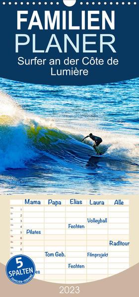 Familienplaner Surfer an der Côte de Lumière (Wandkalender 2023 , 21 cm x 45 cm, hoch)