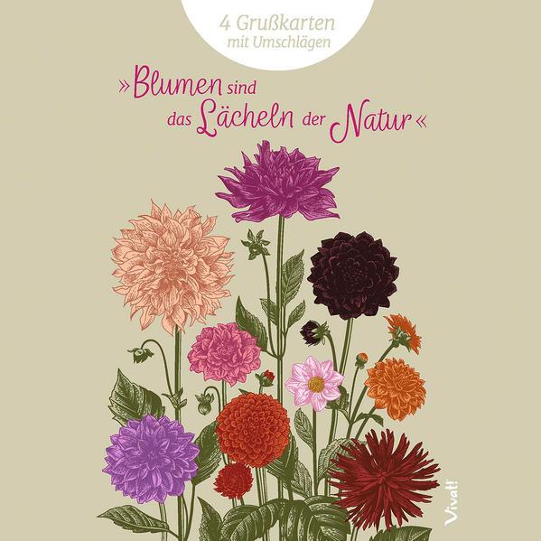 4er-Set Grußkarten 'Blumen sind das Lächeln der Natur'