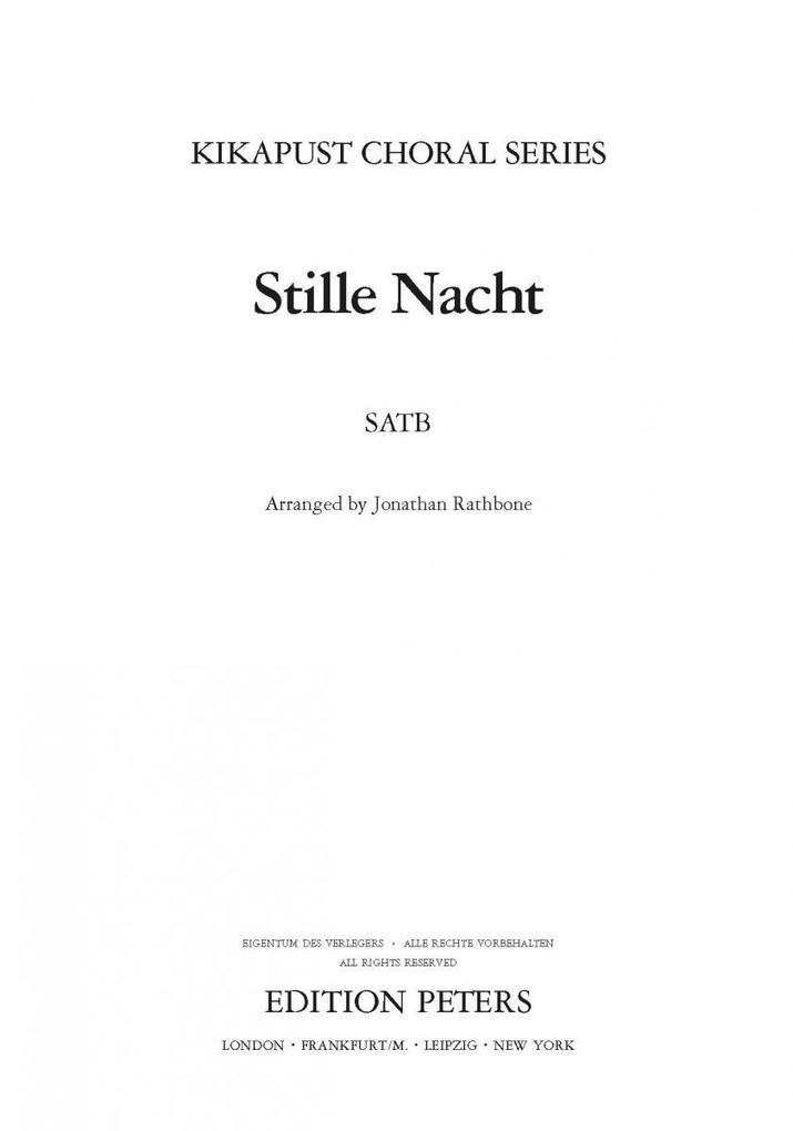 Stille Nacht (Arranged for Satb Choir)