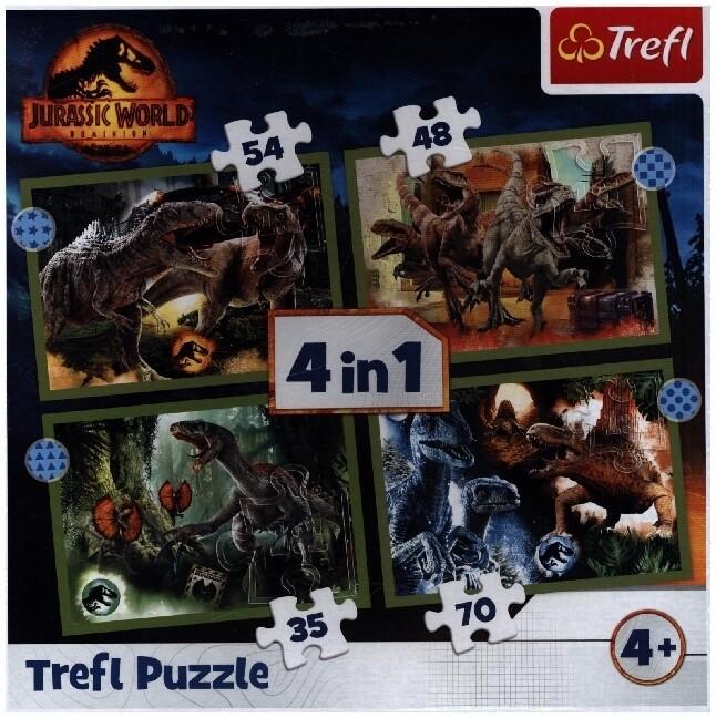 4 in 1 Puzzle 35, 48, 54, 70 Teile Jurassic World (Kinderpuzzle)