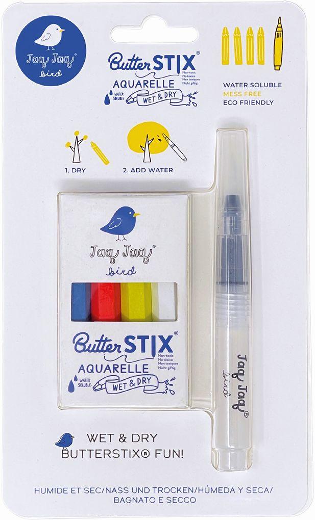 Jaq Jaq Bird - 4 Kreide Butterstix mit Wasserstift aquarell