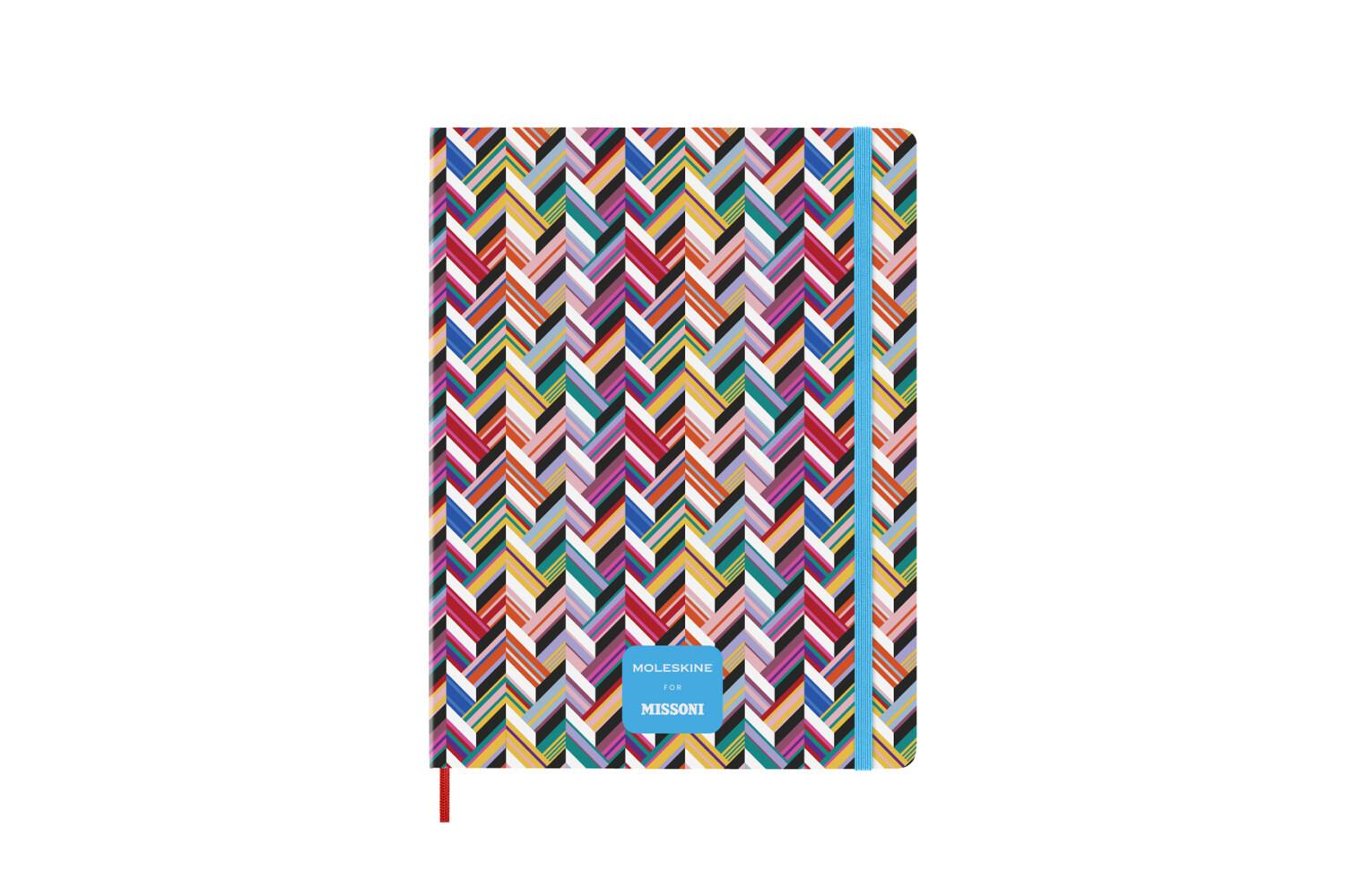 Moleskine Notizbuch - Missoni, XL, liniert, Stoffeinband, ZickZack