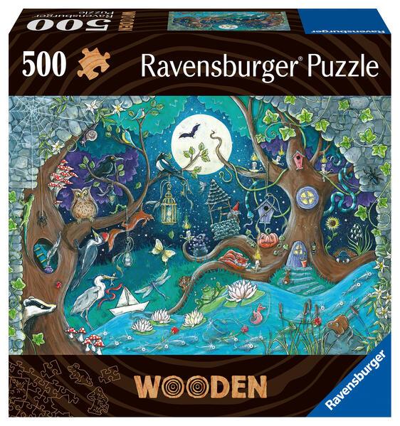 Ravensburger Puzzle 17516 - Fantasy Forest - 500 Teile Holzpuzzle für Kinder und Erwachsene ab 14 Jahren, mit stabilen, individuellen Puzzleteilen und 40 kleinen Holzfiguren (Whimsies)