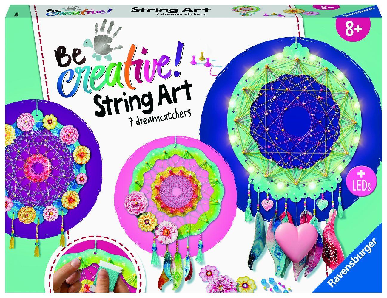 Be Creative String Art Traumfänger, Bastelset für Kinder ab 8 Jahren, Kreative Traumfänger mit LEDs