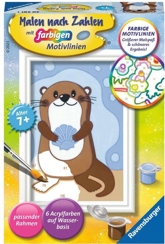 Ravensburger Malen nach Zahlen 20291 - Fröhlicher Otter - Kinder ab 7 Jahren