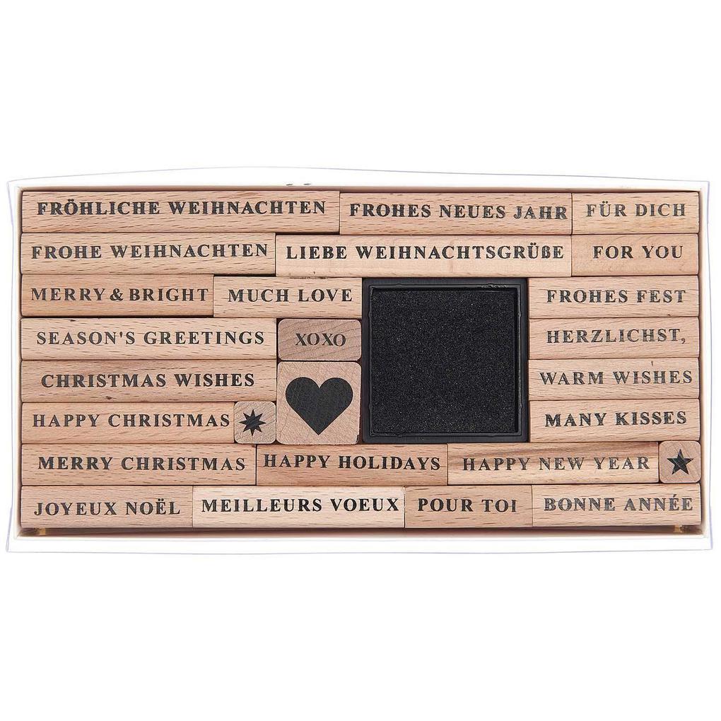 Stempelset Merry Christmas, Serif FSC 100%, 26 Stempel