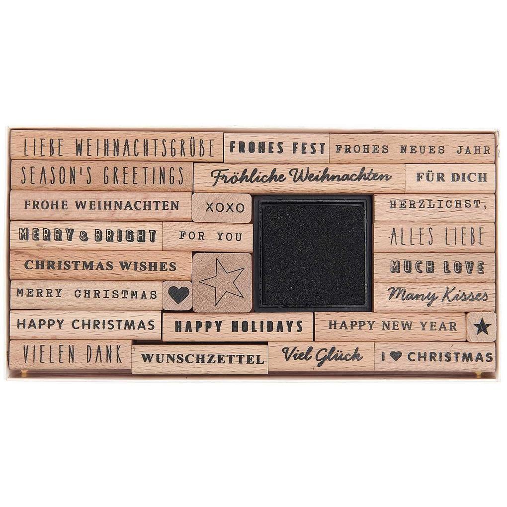 Stempelset Merry Christmas, Mixed type FSC 100%, 26 Stempel