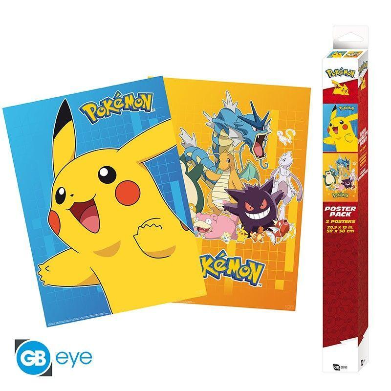 POKEMON Set 2 Chibi Posters - Farbige Charaktere (52x38)