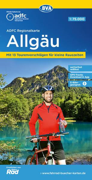 ADFC-Regionalkarte Allgäu 1:75.000, mit Tagestourenvorschlägen, reiß- und wetterfest, E-Bike-geeignet, GPS-Tracks-Download