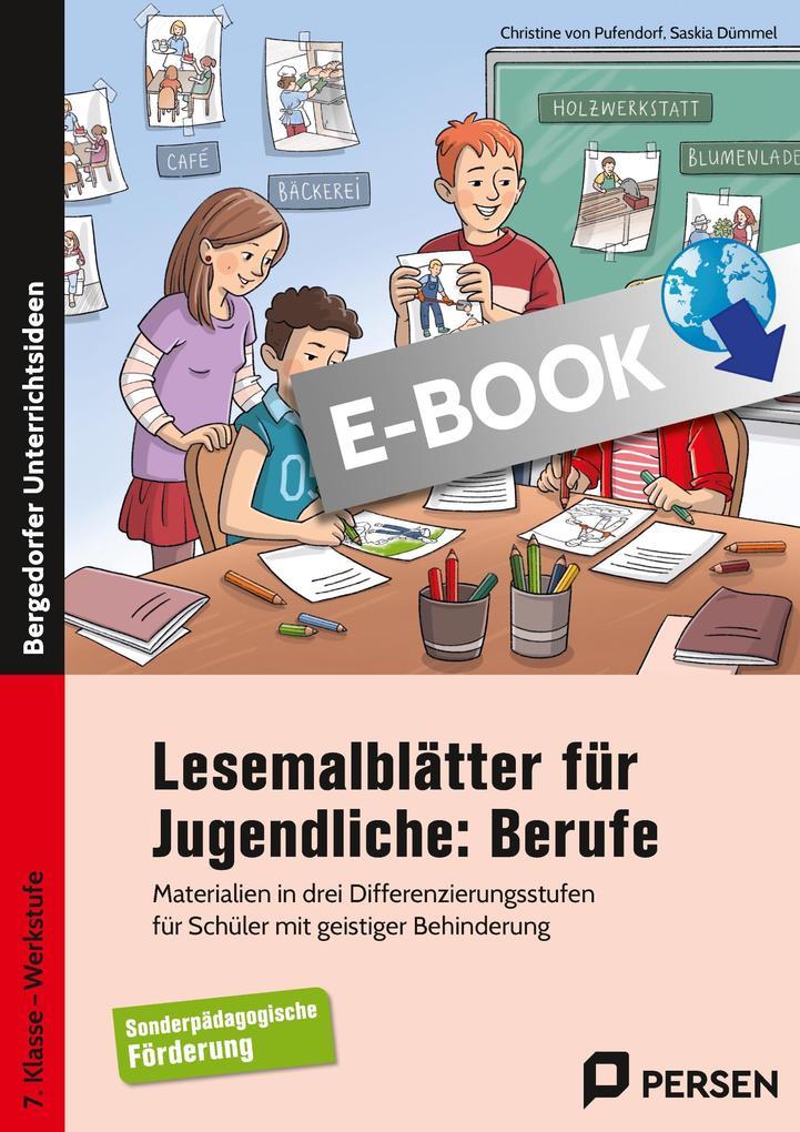 Lesemalblätter für Jugendliche: Berufe