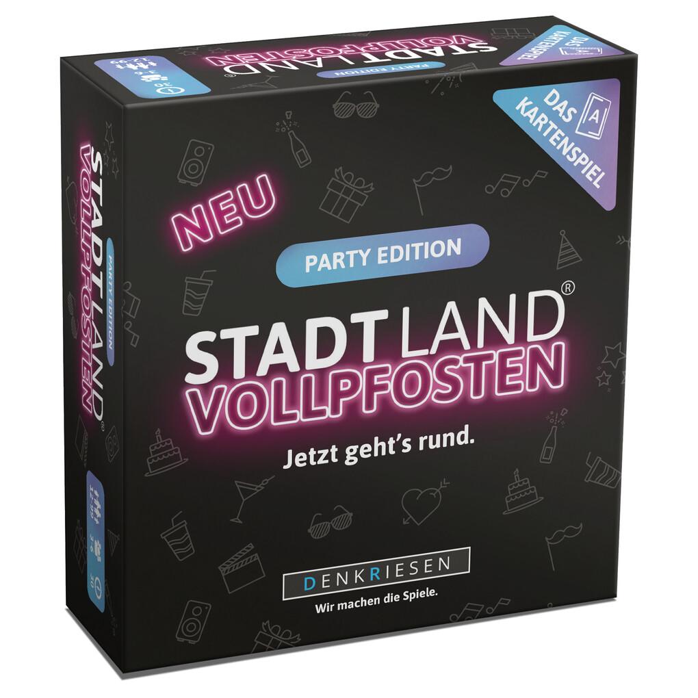 DENKRIESEN - STADT LAND VOLLPFOSTEN® - Das Kartenspiel - PARTY EDITION "Jetzt geht's rund."